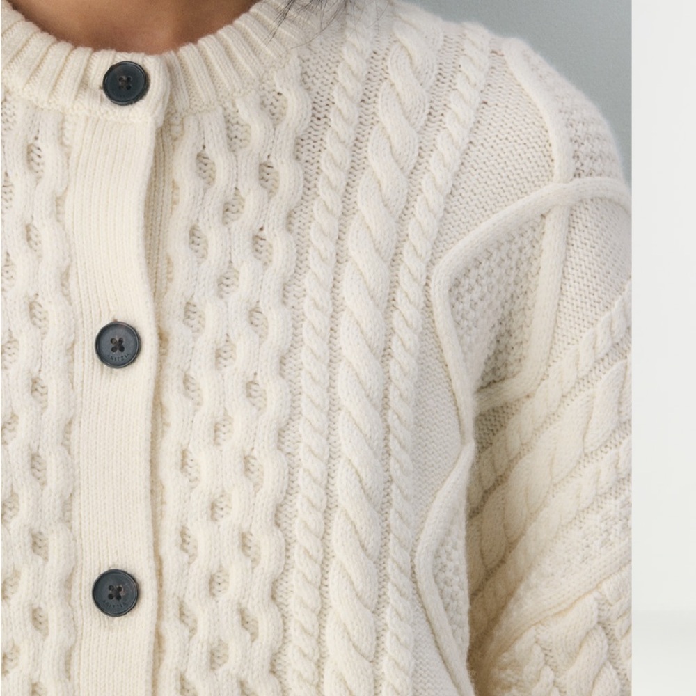 Heritage Merino Wool Crew Cardigan - Picture 2 of 6